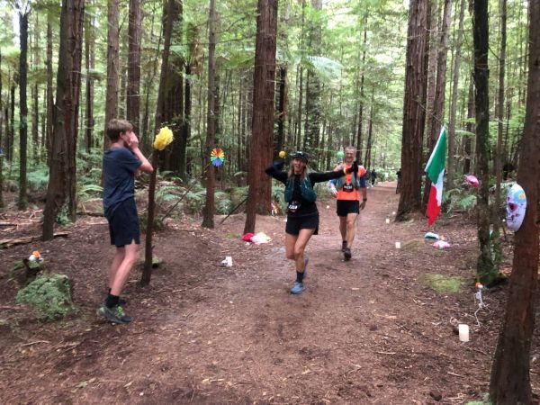 Temporary back-seat driving at the Redwoods aid station