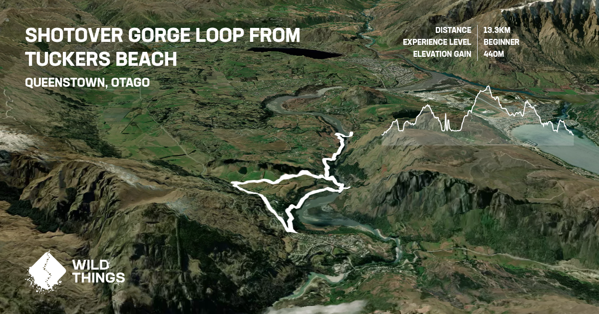 Shotover Gorge loop from Tuckers Beach, Otago, New Zealand - Trail ...