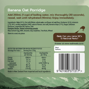 Real Meals Banana Oat Porridge